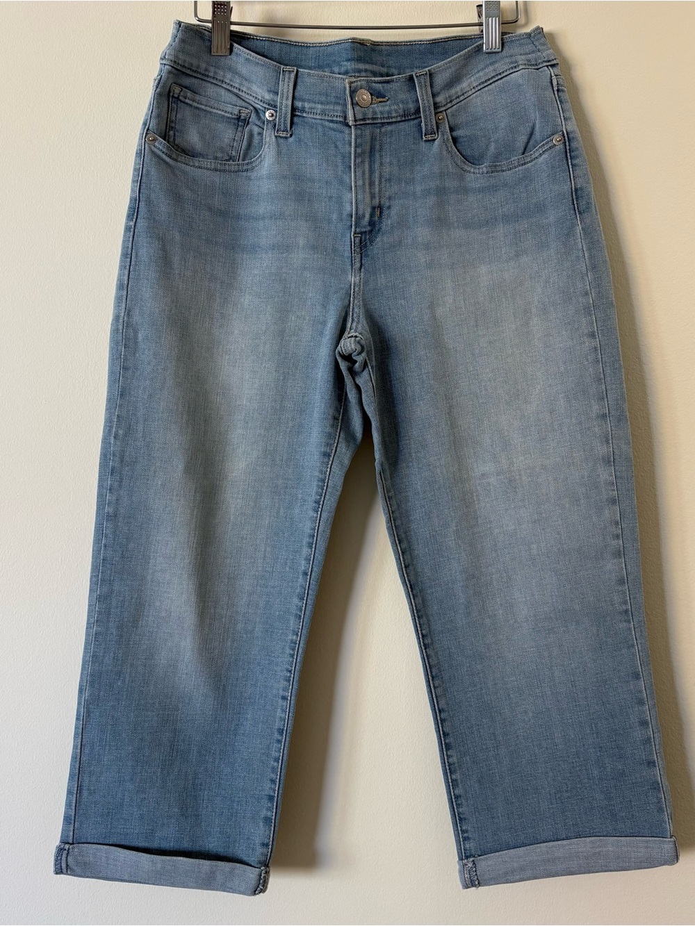 Levi's Light Blue Cropped Straight Jeans
